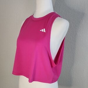 Adidas Women's Vibrant Hot Pink Sleeveless Crop Top
